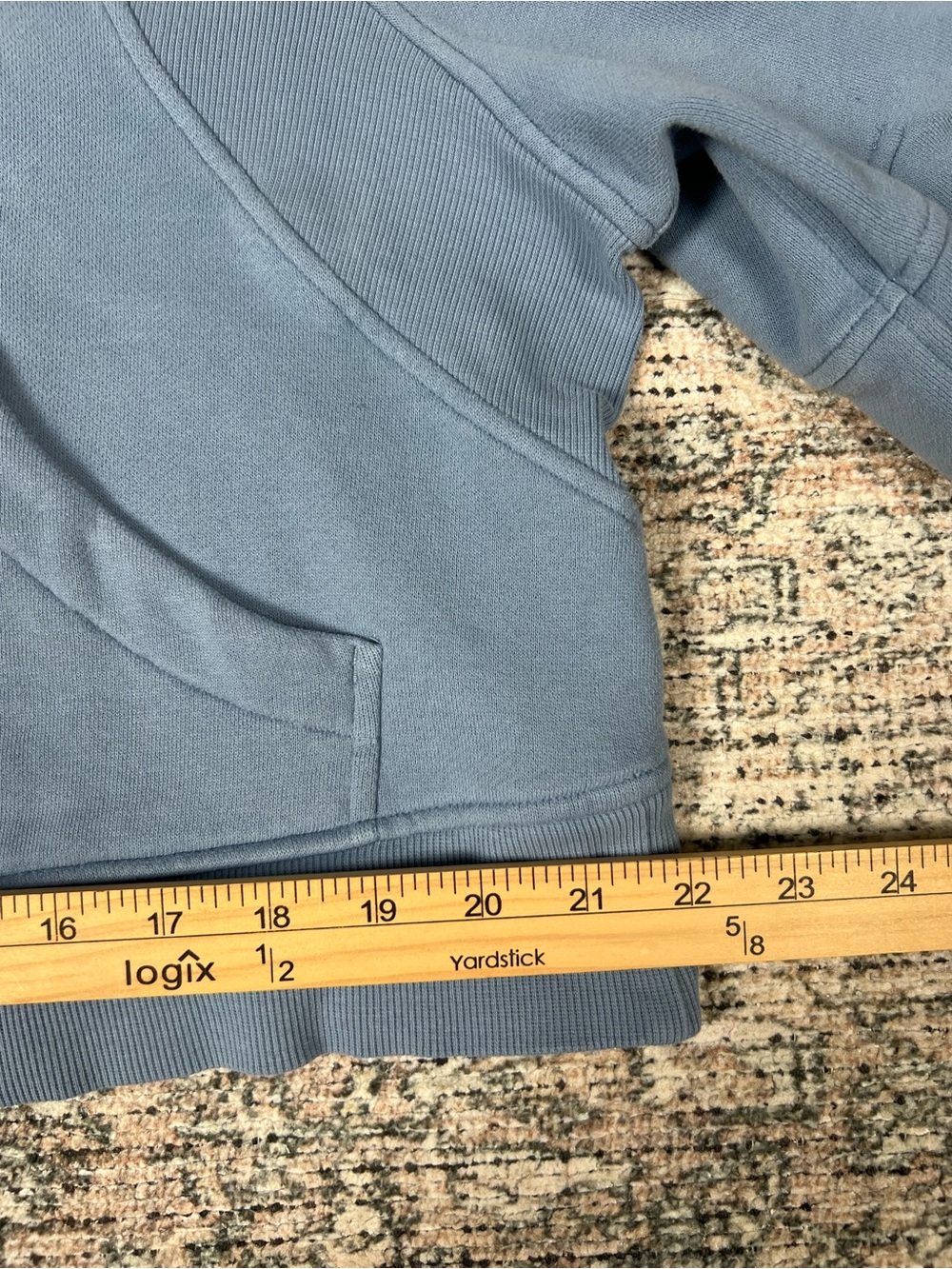 Lululemon Scuba Oversized Half Zip Hoodie Blue Cropped Sweatshirt Size M/L - Picture 11 of 11